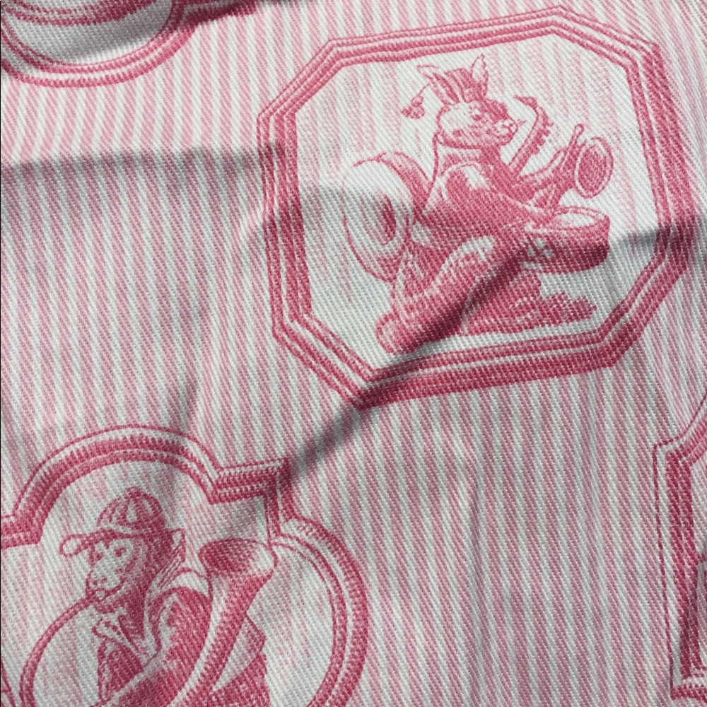 Pink Rabbit 🐇 & Monkey 🐒 Musician Home Fabric - Picture 3 of 8